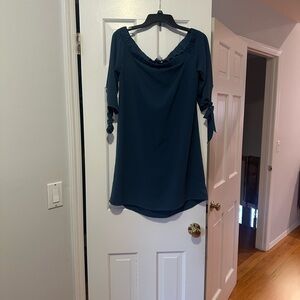 Bar lll -  Teal Women's Tunic with Tie-Up Sleeves